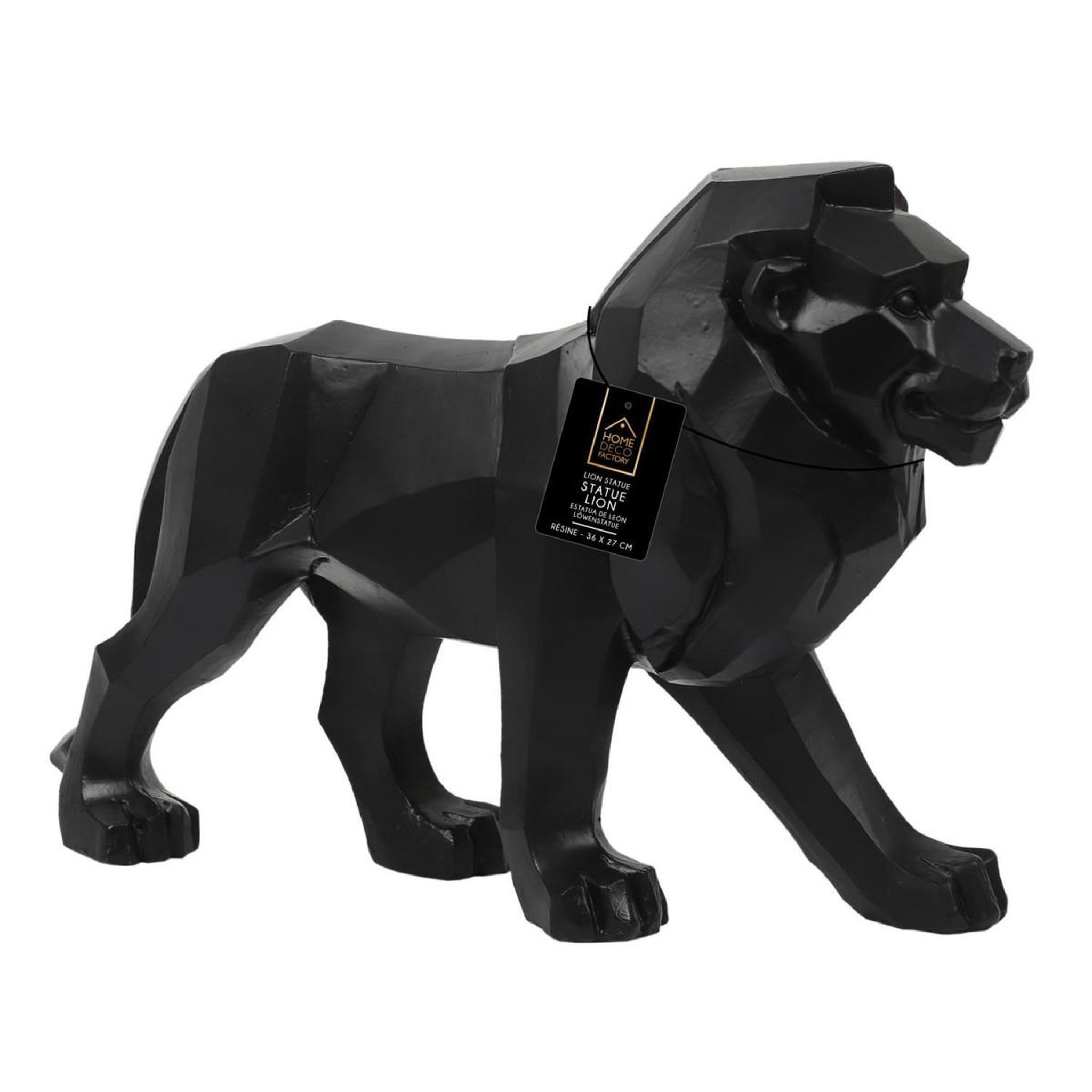 Voir la diapositive 4 : The Home Deco Factory Statuette déco  lion origami  33cm noir