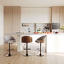 Voir la diapositive 5 : Rendez vous déco Chaise de bar réglable 63/84 cm en tissu gris clair-Carmelo