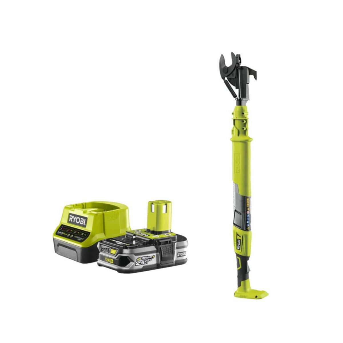 Ryobi Pack RYOBI Coupe-branches 18V One+ OLP1832BX - 1 Batterie 2.5Ah - 1 Chargeur rapide RC18120-125