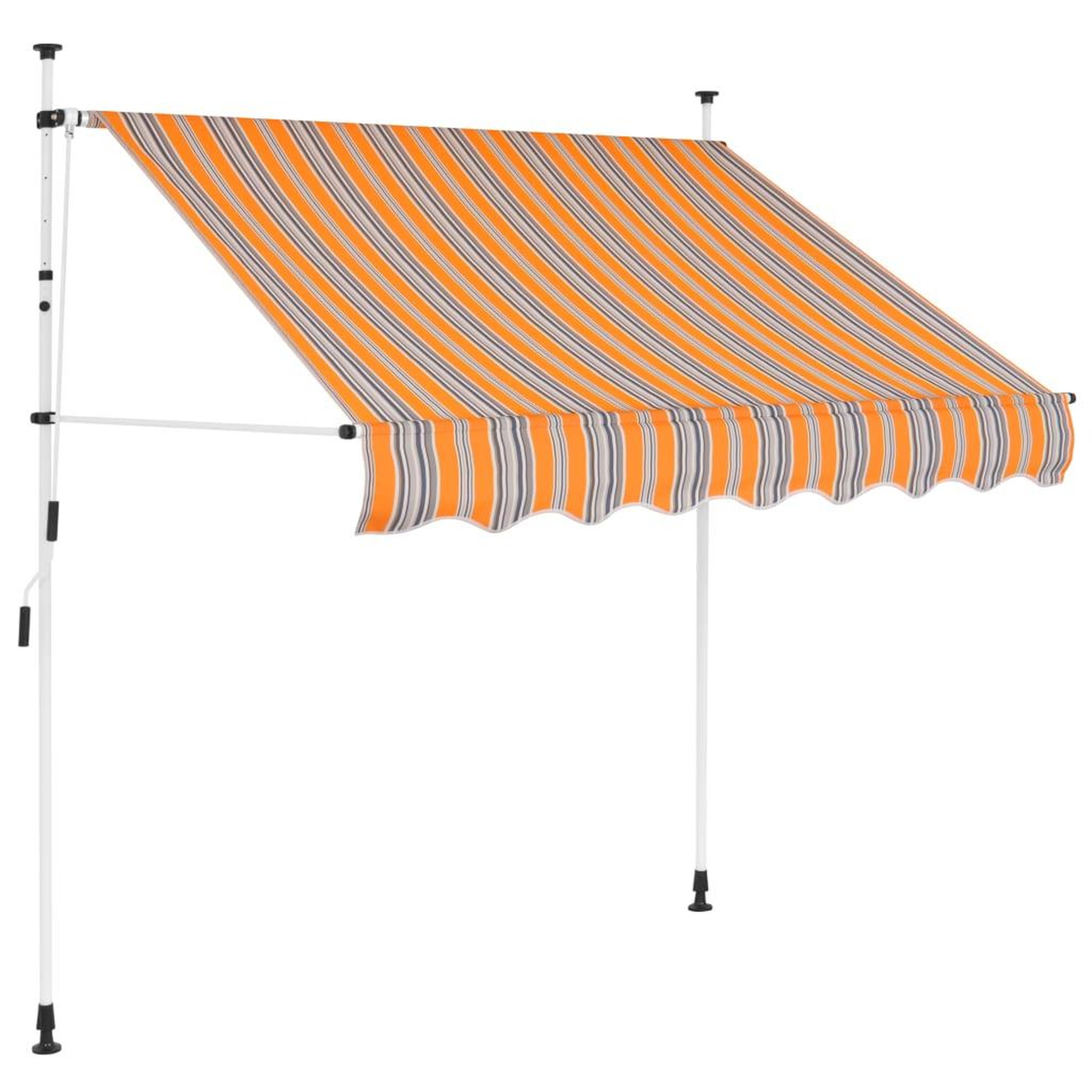 Voir la diapositive 1 : VIDAXL Auvent retractable manuel 100 cm Rayures jaunes et bleues