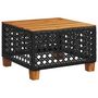 Voir la diapositive 2 : VIDAXL Table de jardin noir 55x55x36 cm resine tressee et bois acacia