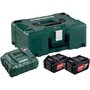 METABO SAS Pack énergie 18 V Pack 2 Batteries 4,0 Ah Li-Power + chargeur rapide - ASC 55, coffret Metabox
