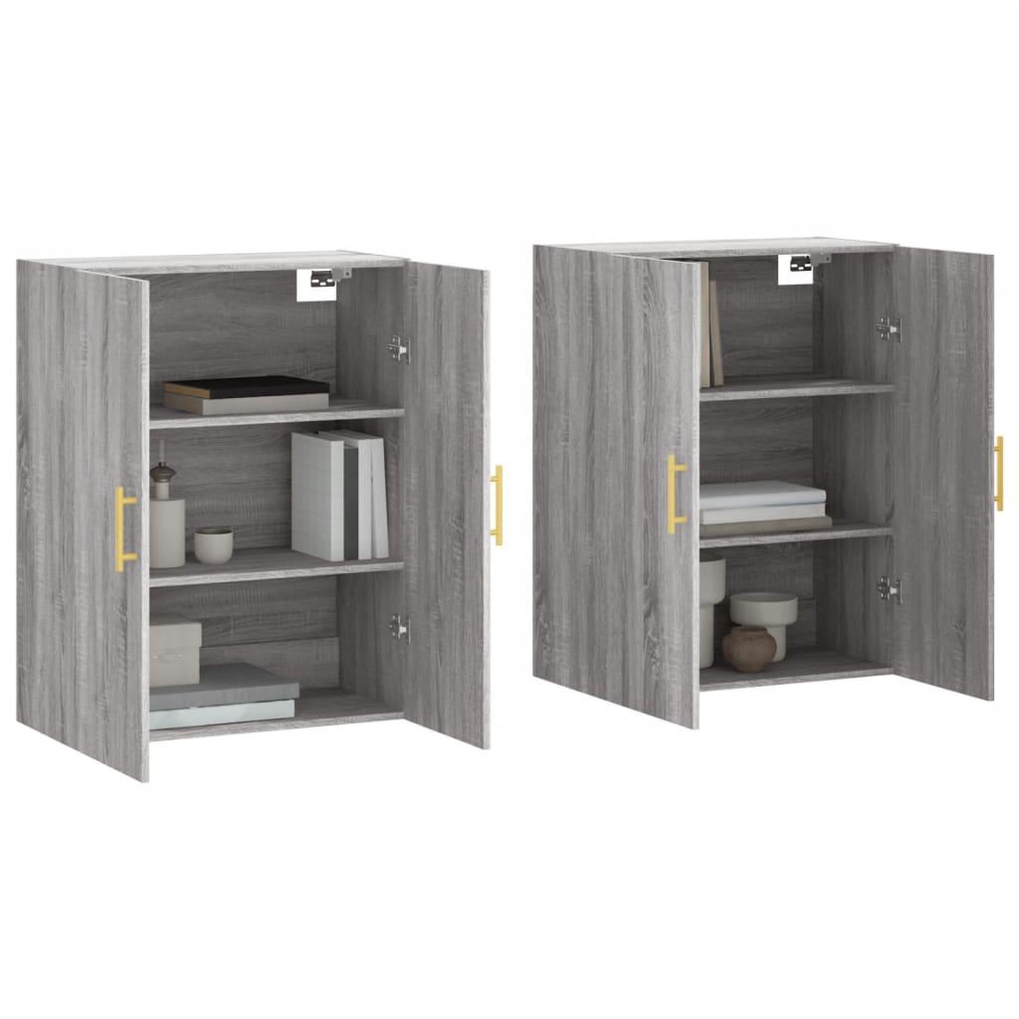 Voir la diapositive 3 : VIDAXL Armoires murales 2 pcs sonoma gris 69,5x34x90 cm