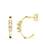Voir la diapositive 1 : L'ATELIER D'AZUR Boucles d'Oreilles Demi Créoles Or 18 Carats 750 Jaune - Zirconiums
