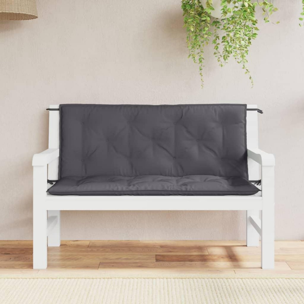 VIDAXL Coussin de banc de jardin anthracite tissu oxford