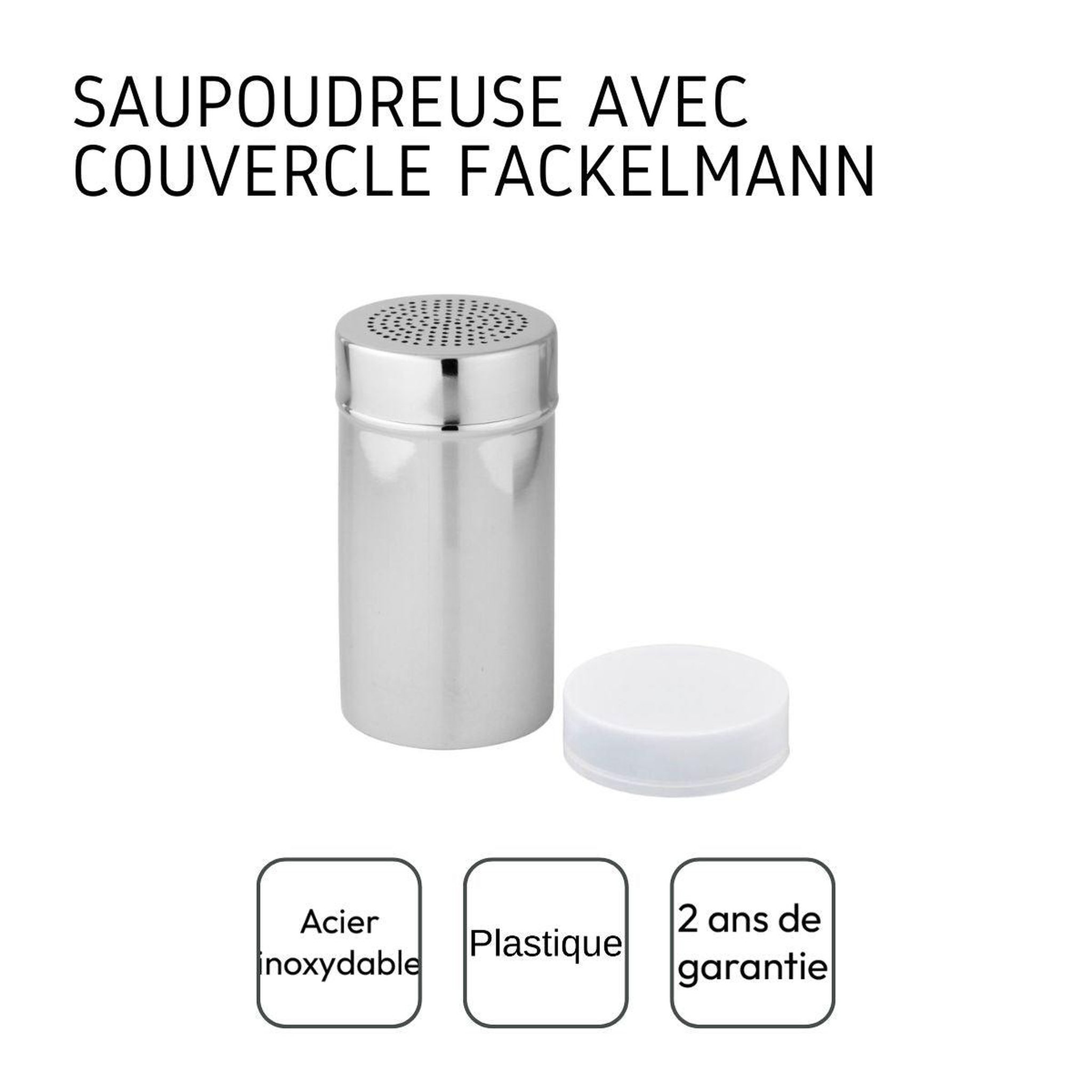 Voir la diapositive 4 : Fackelmann Ensemble de 2 saupoudreuses de cuisine avec couvercle 13 cm fackelmann divers