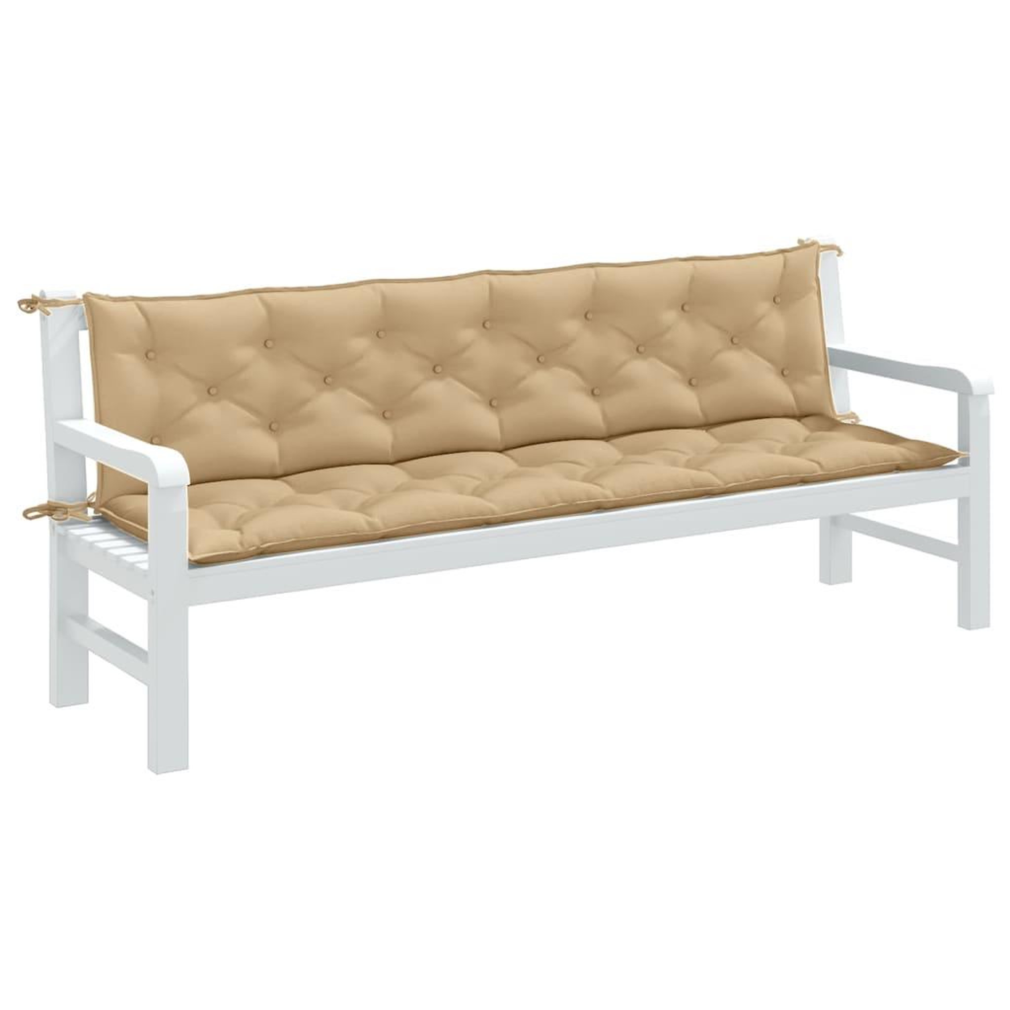 VIDAXL Coussins de banc de jardin lot de 2 beige melange tissu