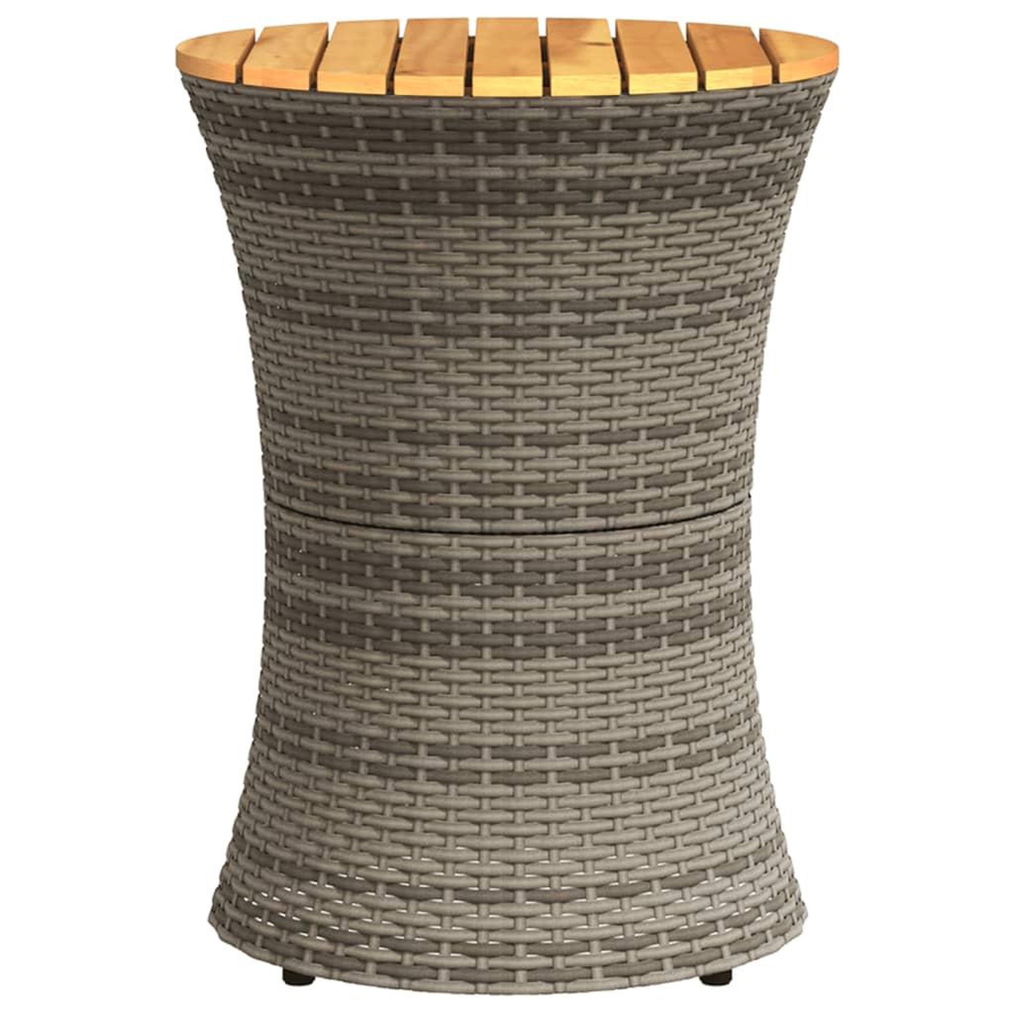Voir la diapositive 5 : VIDAXL Table d'appoint de jardin forme tambour gris rotin bois massif