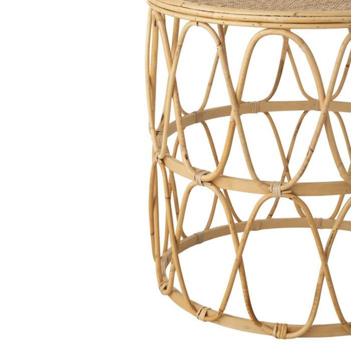 Paris Prix Lot de 2 Tables Gigognes en Rotin  Vague  50cm Naturel