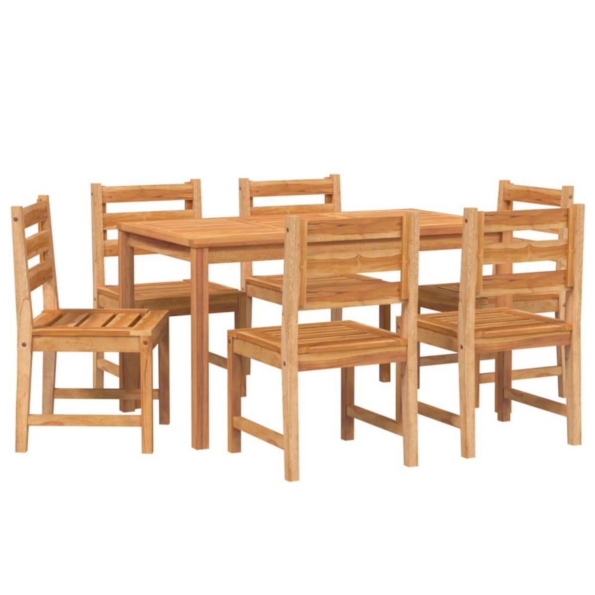 VIDAXL Ensemble a manger de jardin 7 pcs Bois de teck solide
