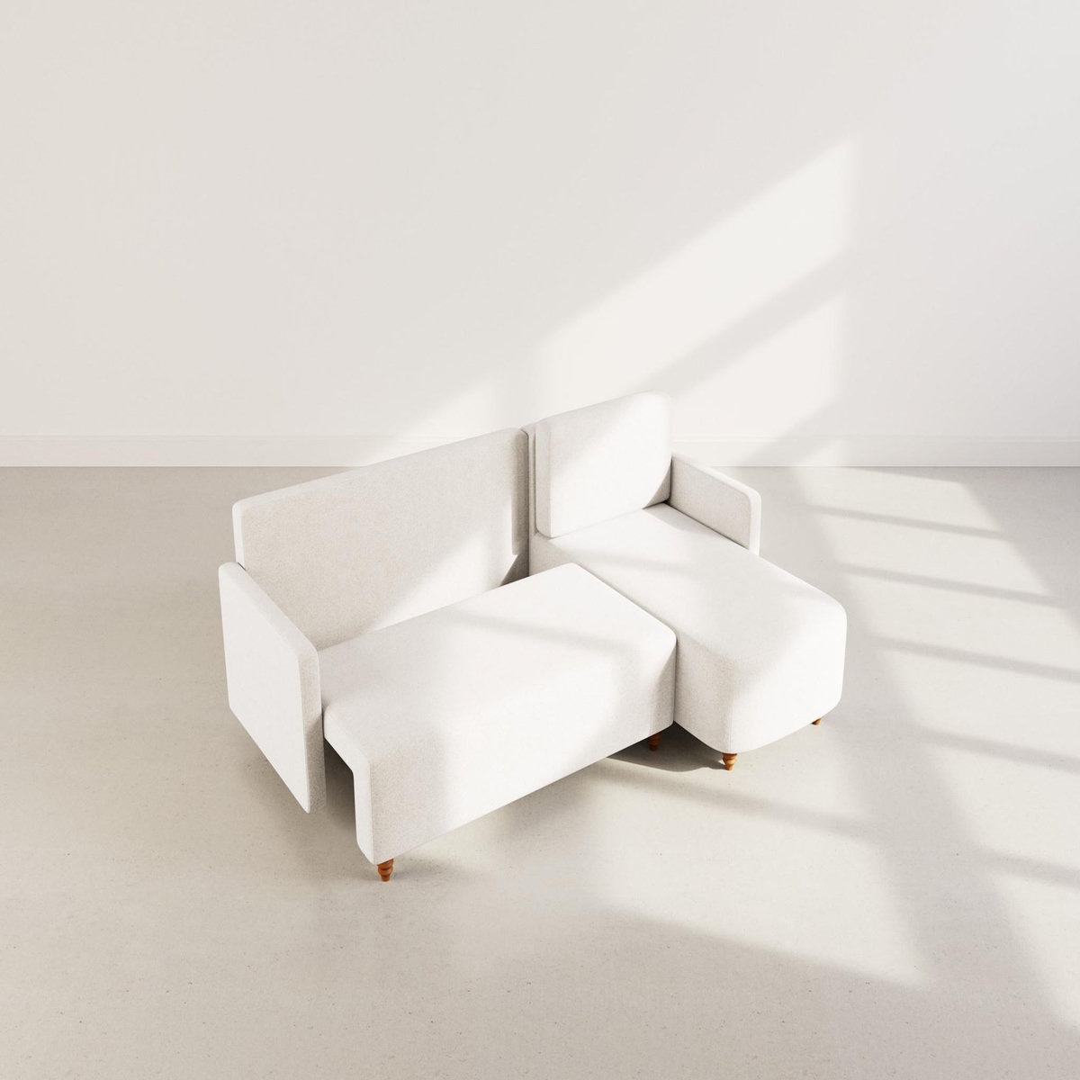 BEST MOBILIER Calypso - canapé d'angle réversible 4 places convertible avec coffre en tissu