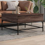 Voir la diapositive 1 : VIDAXL Table basse chene marron 80x80x45 cm bois d'ingenierie et metal