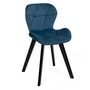 Voir la diapositive 3 : ID MARKET Lot de 4 chaises ROBINE en velours bleu pieds noirs