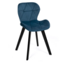 Voir la diapositive 3 : ID MARKET Lot de 4 chaises ROBINE en velours bleu pieds noirs