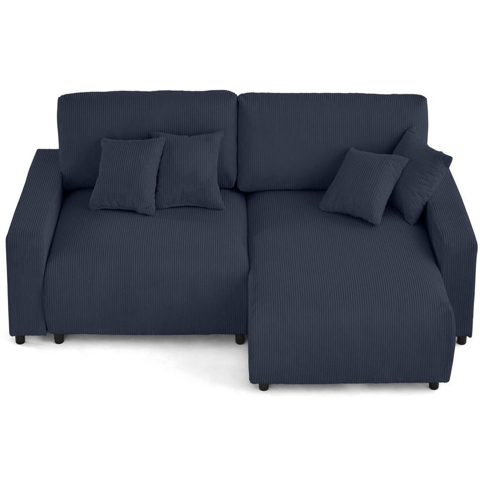 Voir la diapositive 5 : LISA DESIGN Pivoine - canapé d'angle 4 places réversible convertible avec 2 coffres en velours côtelé