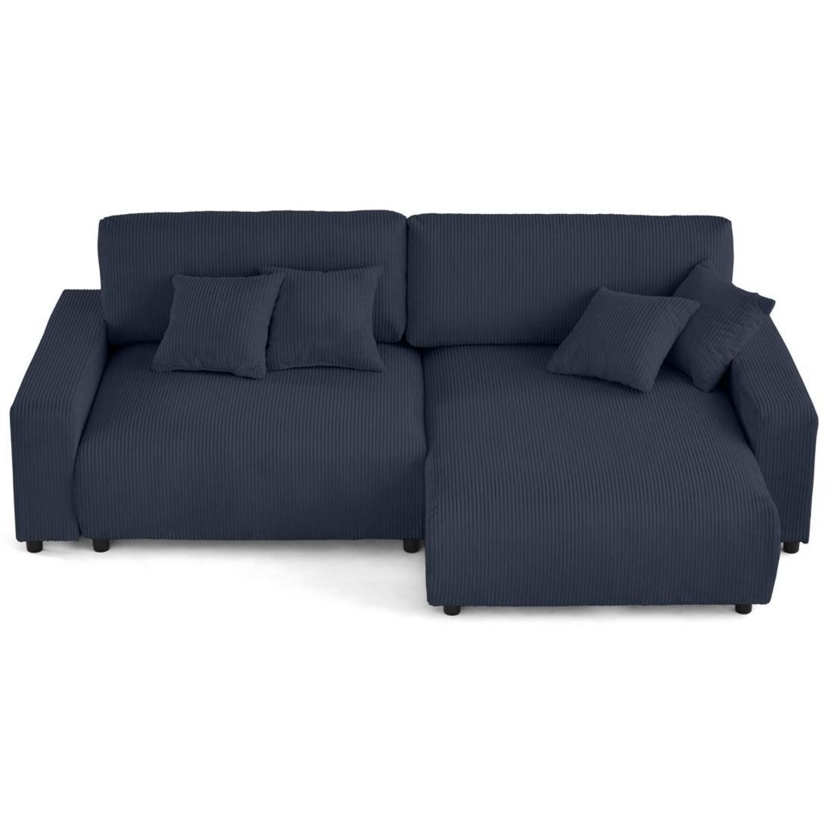 LISA DESIGN Pivoine - canapé d'angle 4 places réversible convertible avec 2 coffres en velours côtelé