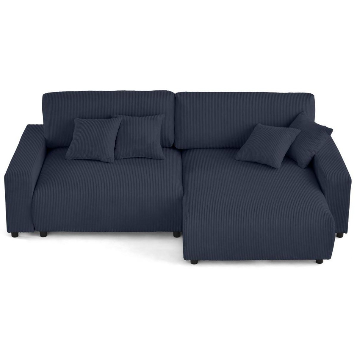 LISA DESIGN Pivoine - canapé d'angle 4 places réversible convertible avec 2 coffres en velours côtelé