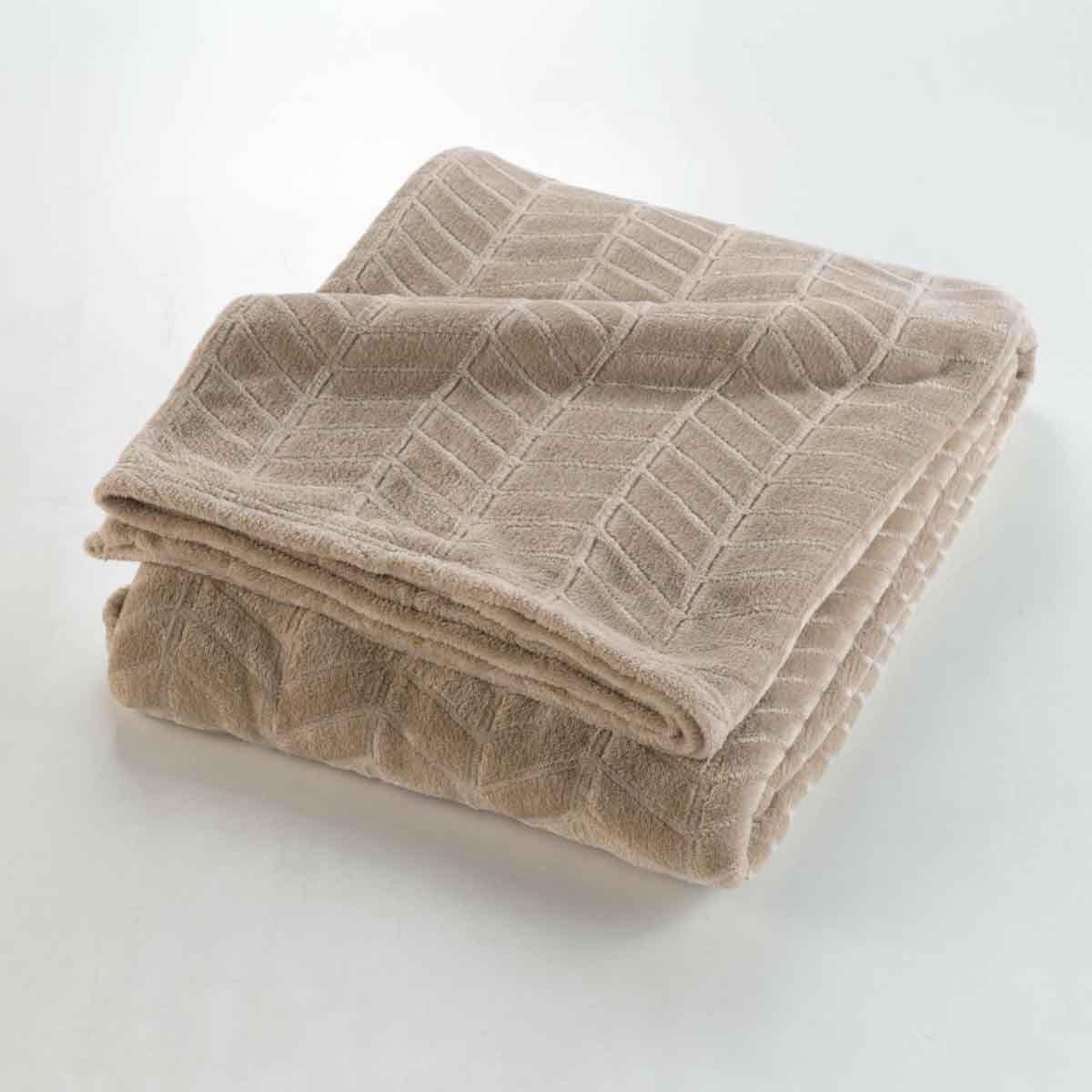 Voir la diapositive 2 : Douceur d'Intérieur Plaid flanelle uni  arya  180x220cm taupe