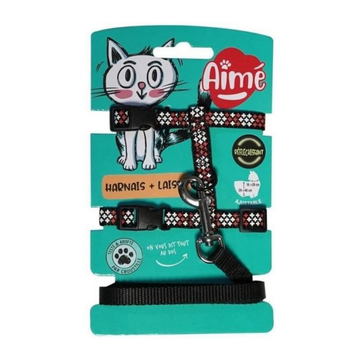 AIME Kit harnais et laisse - AIMÉ - Reflechissant Rouge pour Chat