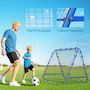 Voir la diapositive 6 : HOMCOM Filet de rebond double face pliable réglable 91 x 91 cm - rebondisseur football - acier PE bleu