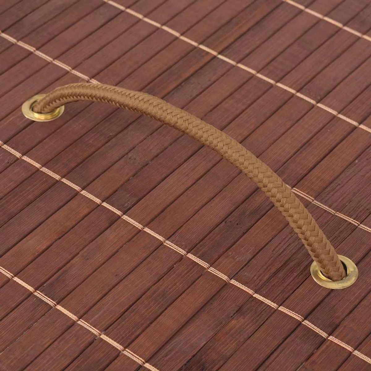 VIDAXL Panier a linge ovale Bambou Marron