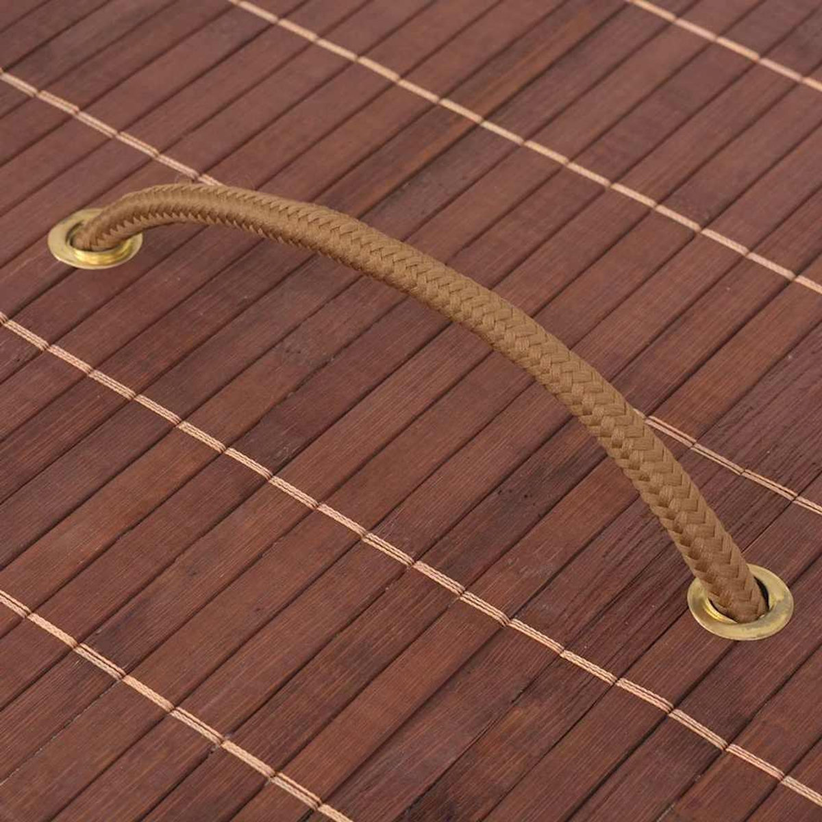 VIDAXL Panier a linge ovale Bambou Marron