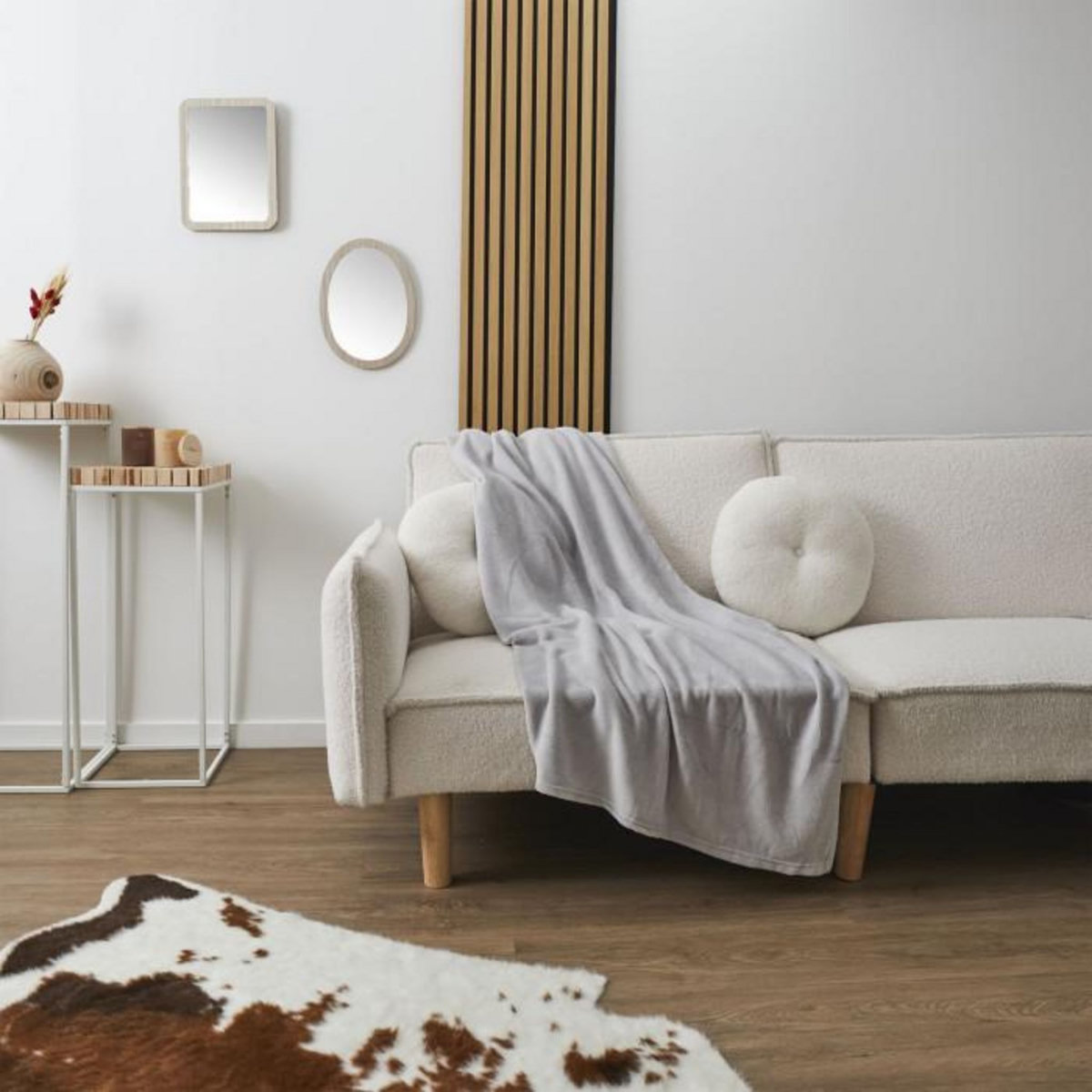 Paris Prix Plaid Microfibre  Roméo  120x150cm Gris Clair