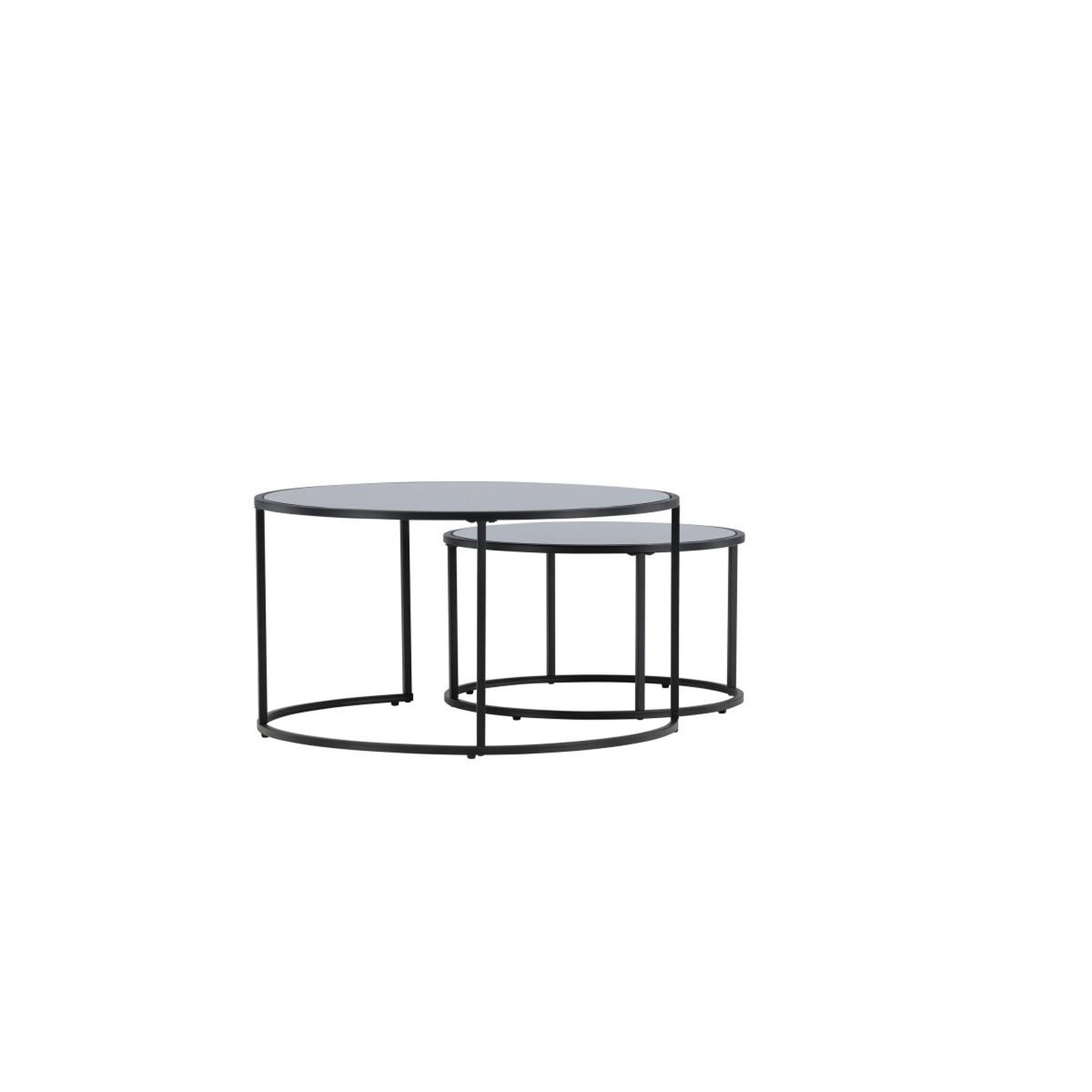 Voir la diapositive 3 : Paris Prix Lot de 2 tables basses gigognes  twin  79cm noir