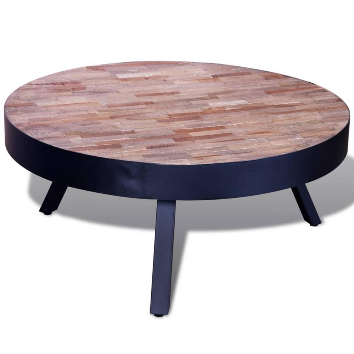 VIDAXL Table basse ronde Bois de teck recycle