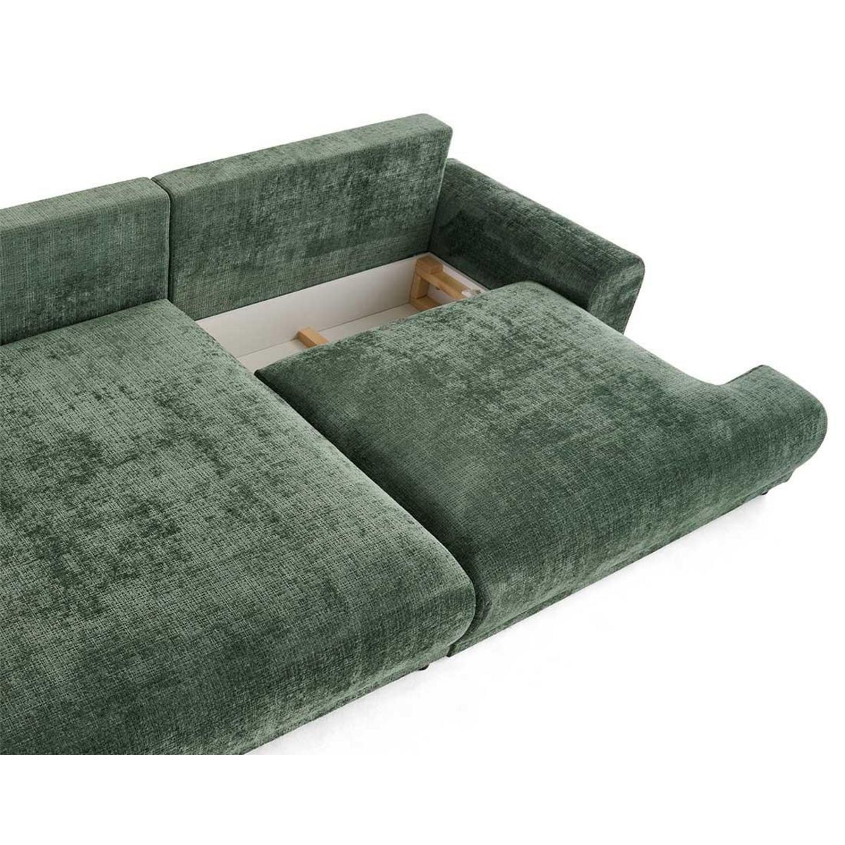 LISA DESIGN Nelly - canapé d'angle gauche 4 places convertible avec coffre en velours texturé