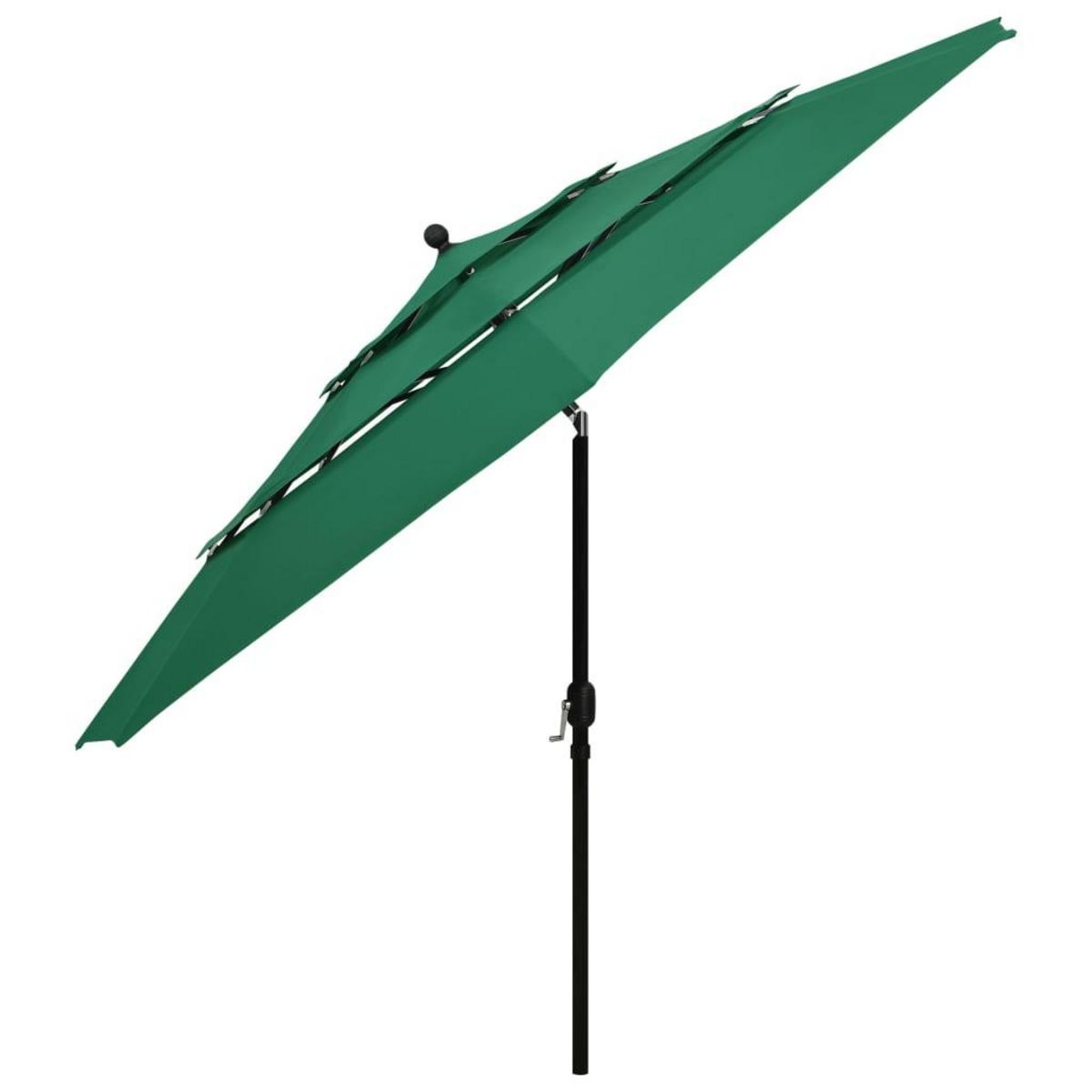 VIDAXL Parasol de jardin a 3 niveaux avec mat en aluminium vert 3,5 m