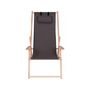 Voir la diapositive 2 : Habitat et Jardin Lot de 2 transat en bois  Chilienne  avec accoudoir - 107 x 56.5 x 81 cm - Gris Foncé