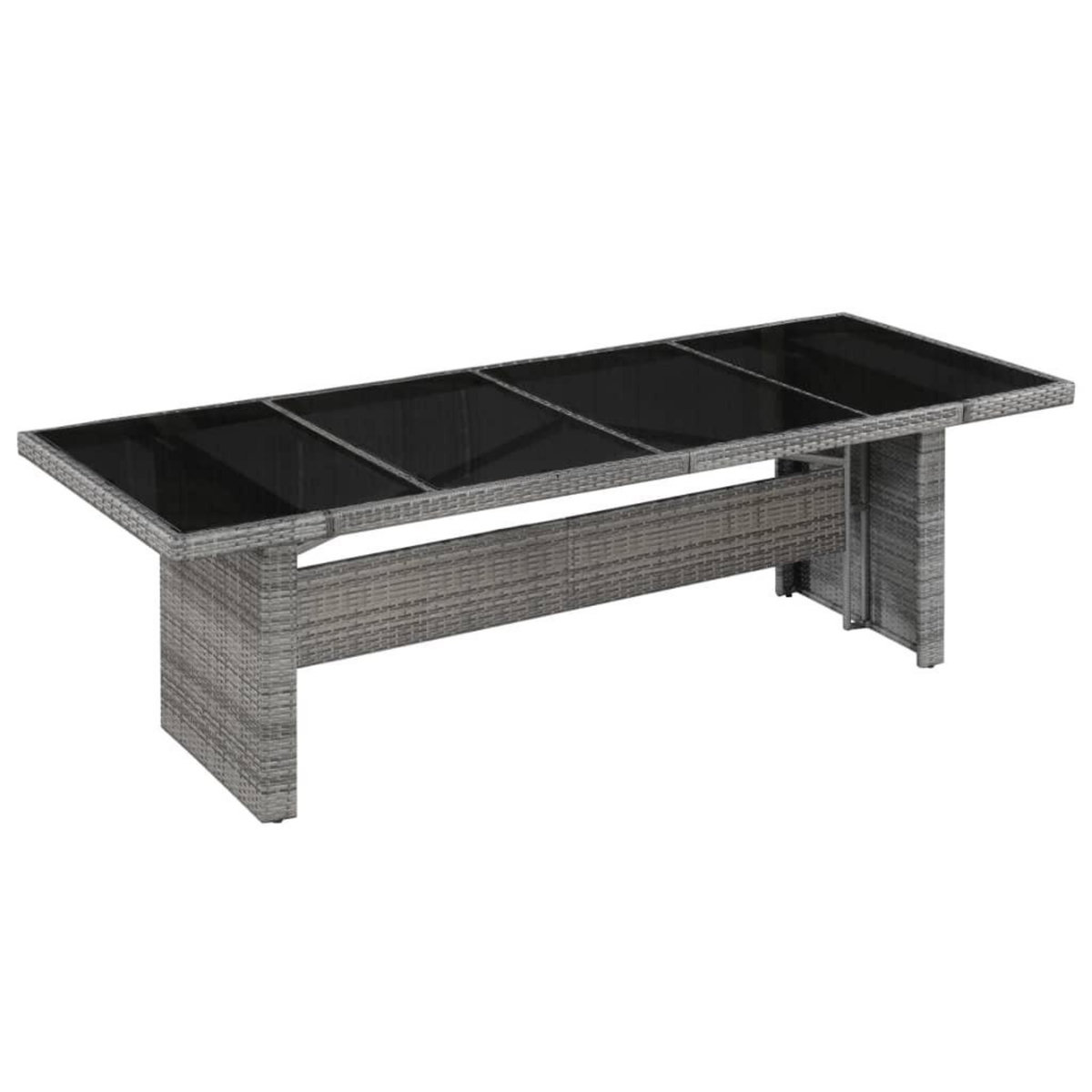 VIDAXL Table de jardin 240x90x74 cm Resine tressee et verre