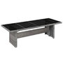 Voir la diapositive 1 : VIDAXL Table de jardin 240x90x74 cm Resine tressee et verre