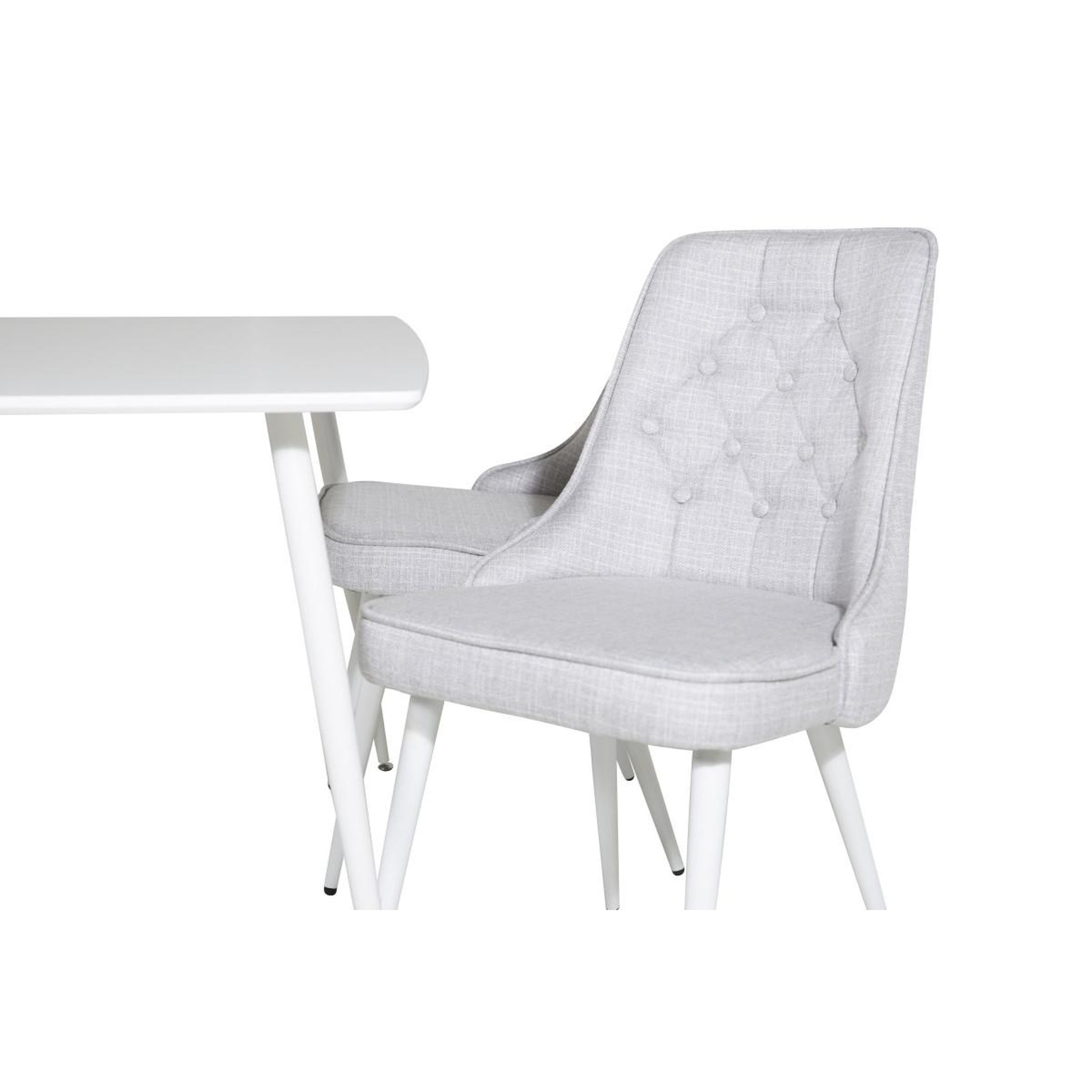 Voir la diapositive 4 : Paris Prix Ensemble table à manger & 4 chaises  polar & deluxe  120cm blanc & gris