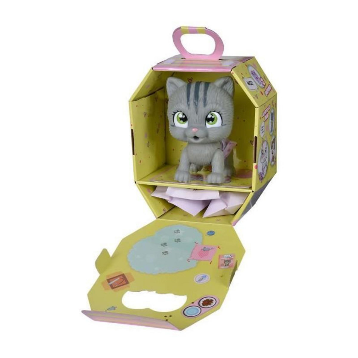 SILVERTORN Smoby - Pamper Petz - Chat a adopter - 4 accessoires - Articulé - Bois et fais pipi - Certificat d'adoption - Des 3 ans