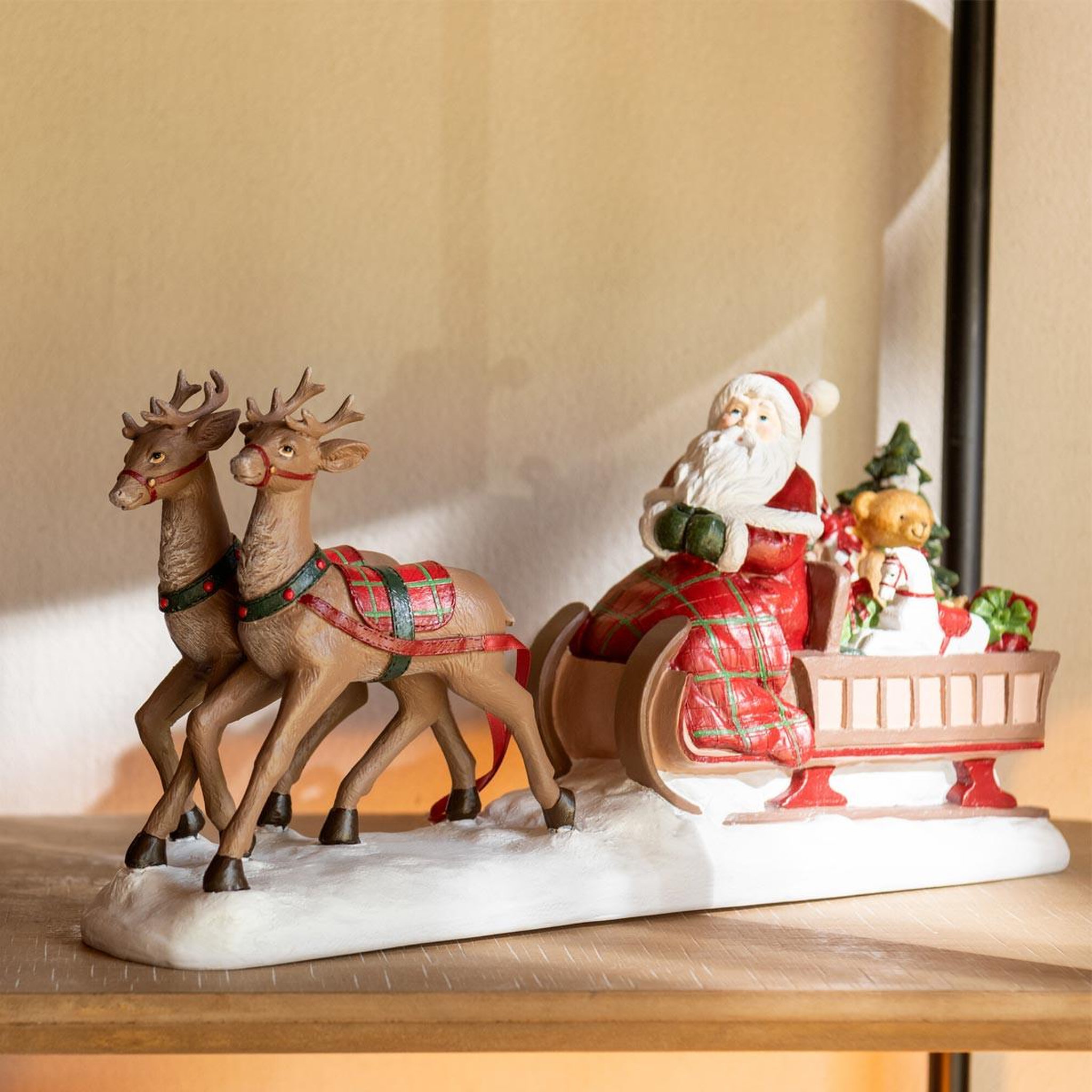 Voir la diapositive 2 : J-LINE Traineau du père-noël  cerf  41cm multicolore