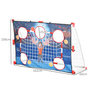 Voir la diapositive 3 : HOMCOM Cage de handball enfant 5 zones cibles - balle, pompe, piquets inclus - blanc rouge