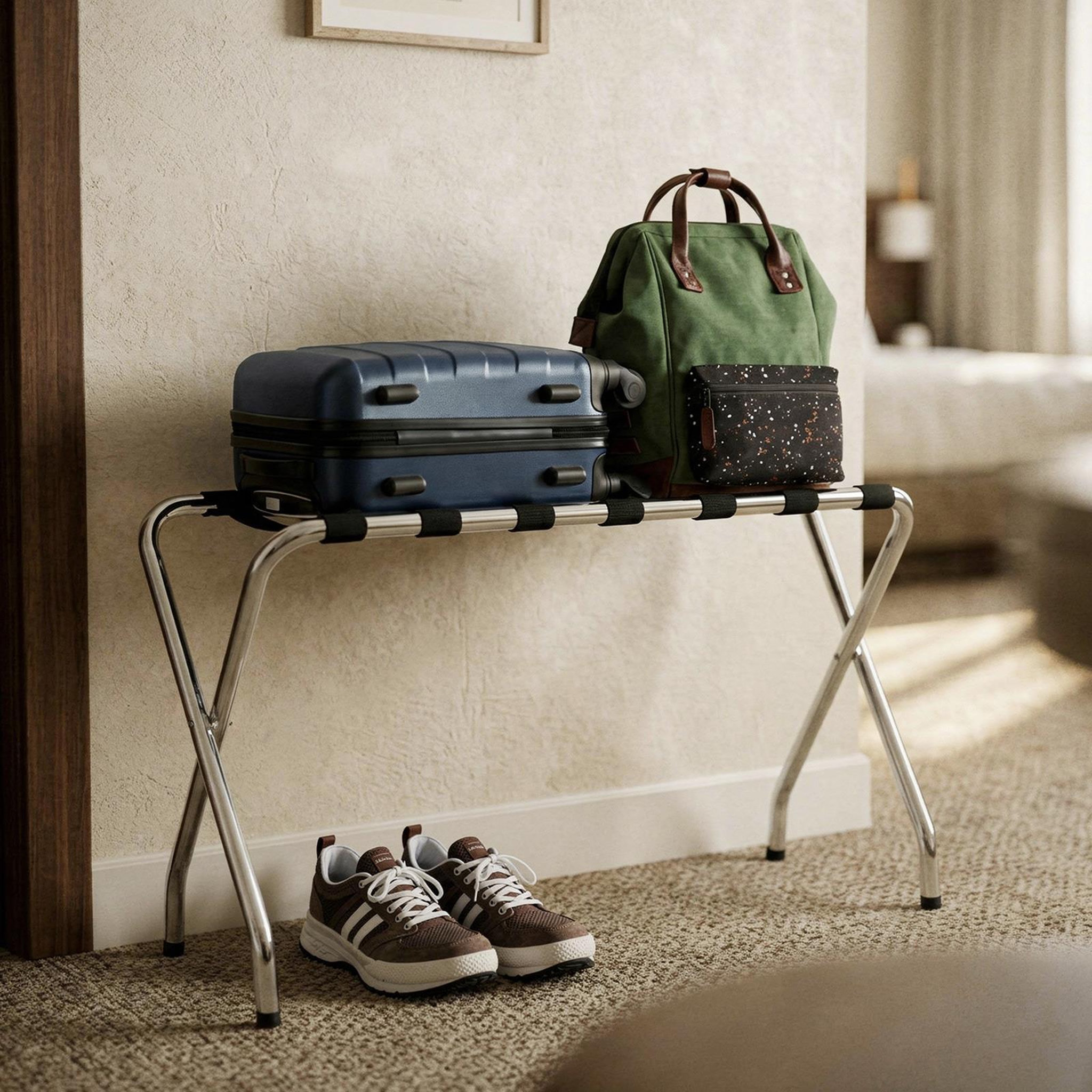 Voir la diapositive 2 : IDIMEX Porte-valise voyage, structure pliable en métal