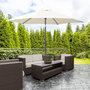 Voir la diapositive 2 : OUTSUNNY Parasol inclinable de jardin balcon terrasse manivelle toile polyester imperméabilisée haute densité 180 g/m² Ø2,7 x 2,35H m alu crème