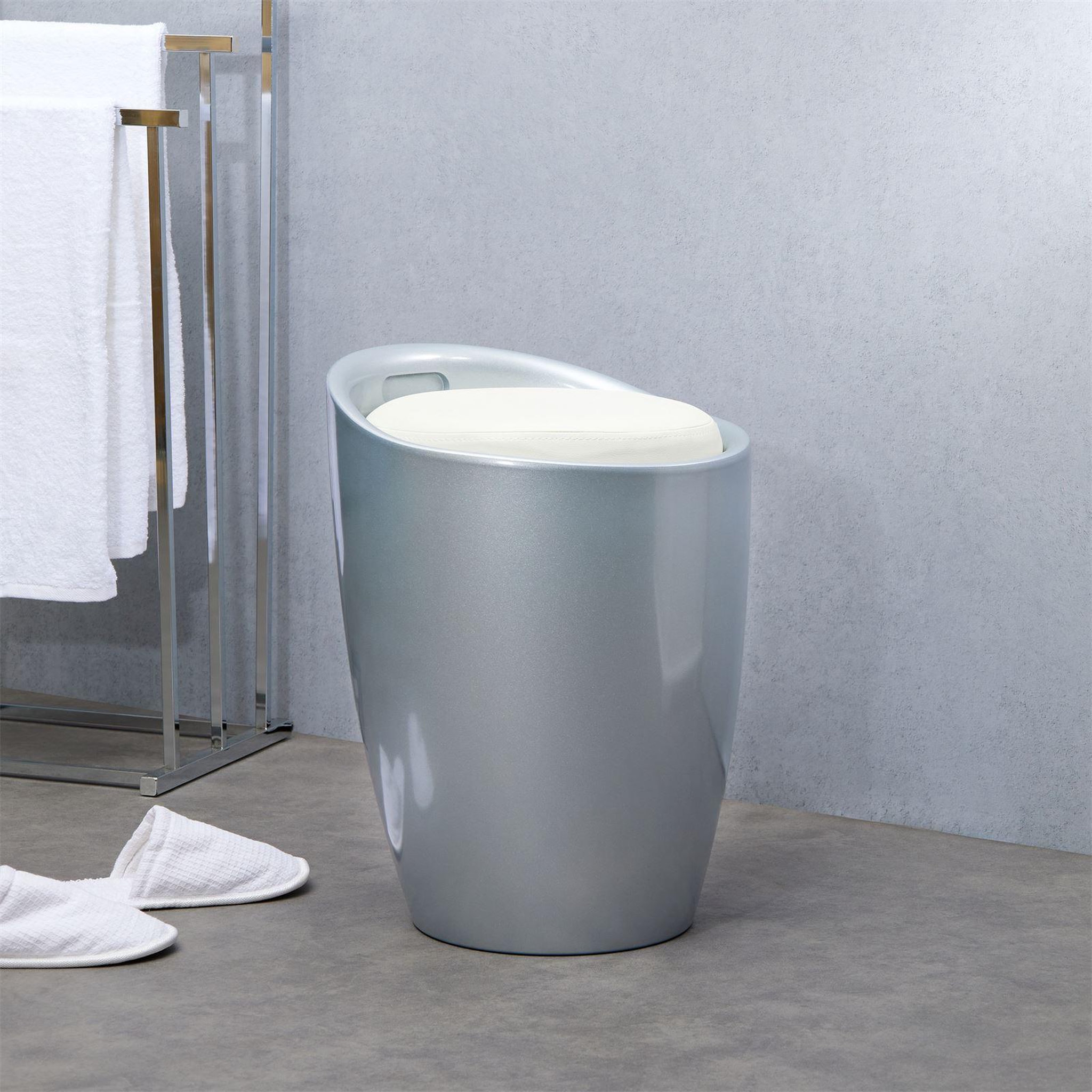 Voir la diapositive 2 : IDIMEX Tabouret coffre de rangement daniel
