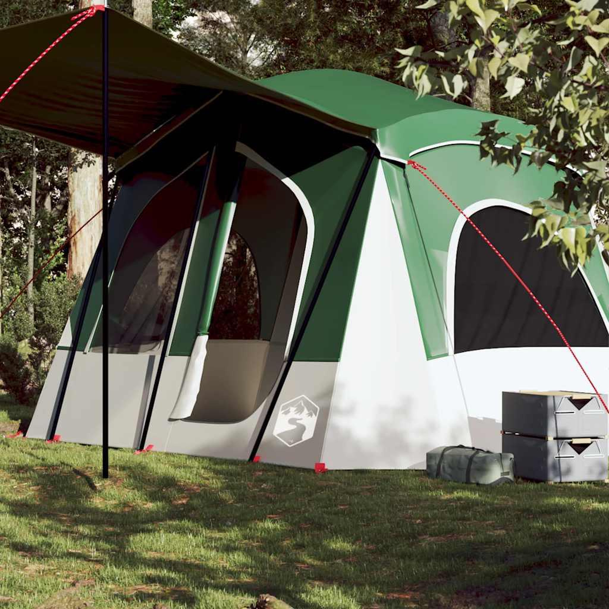 VIDAXL Tente de camping de cabine 5 personnes vert impermeable