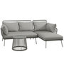 Voir la diapositive 1 : OUTSUNNY Salon de jardin d'angle 4 pers. style colonial table basse coussins grand confort inclus résine tressée gris