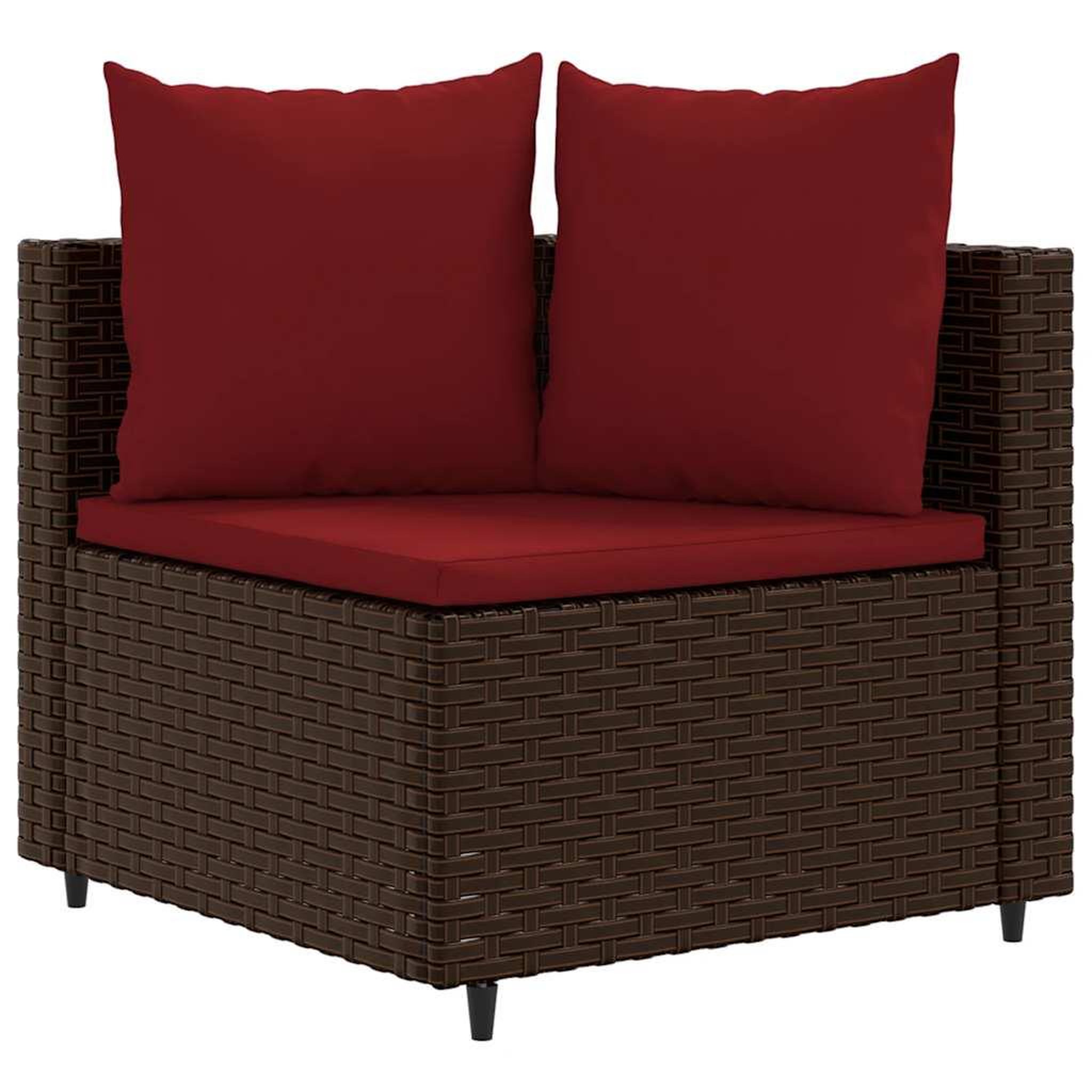 Voir la diapositive 3 : VIDAXL Salon de jardin avec coussins 5 pcs marron resine tressee