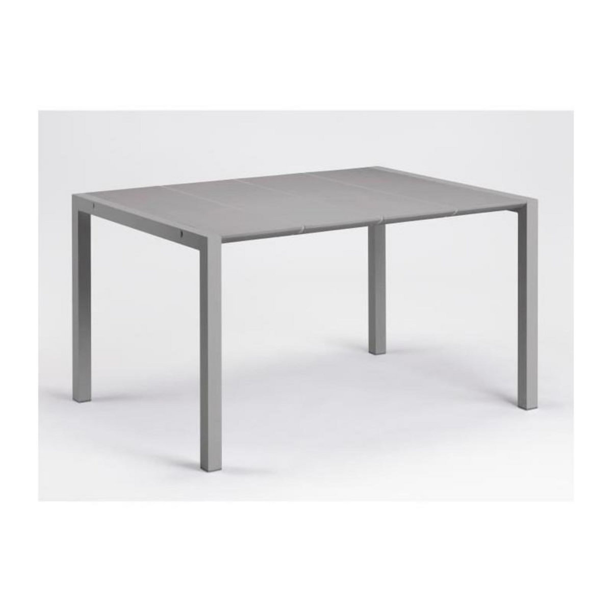 Grosfillex Table - GROSFILLEX - Eden 133 - Gris platinium - 133x87 - Aluminium et résine - 6P