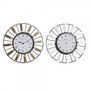 Voir la diapositive 1 : AAAAA Horloge Murale DKD Home Decor 40 x 6,4 x 40 cm Verre Argenté Doré Fer (2 Unités)