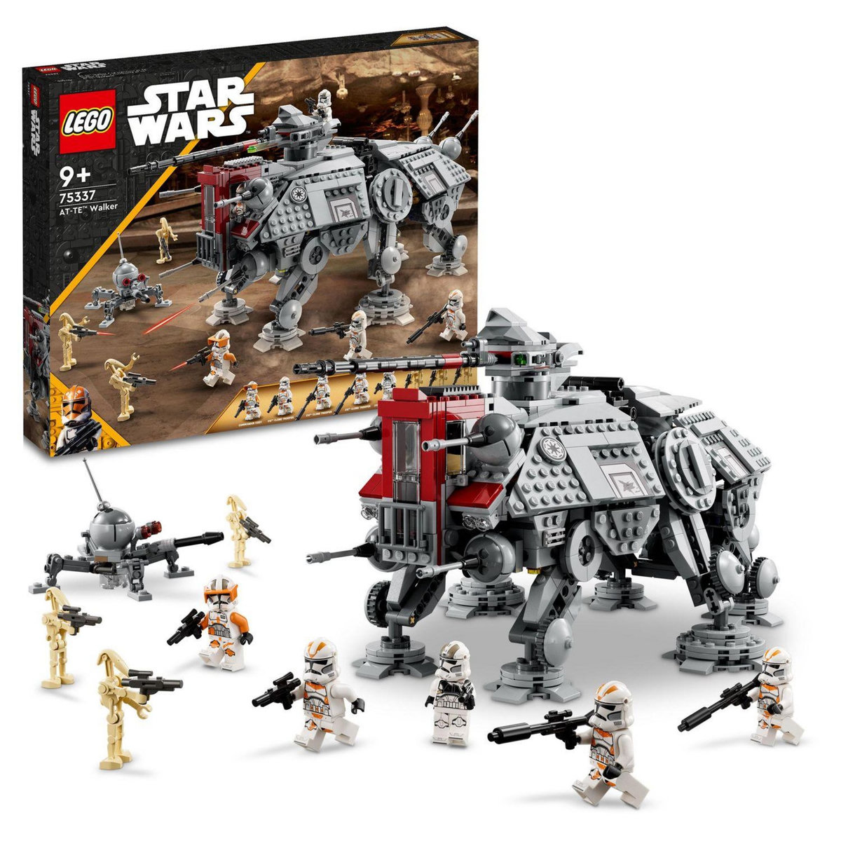 LEGO Star Wars 75337 Le marcheur AT-TE, Jouet avec 5 Minifigurines, La Revanche des Sith