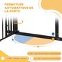 Voir la diapositive 5 : PAWHUT Barrière de sécurité pour chien - barrière à pression ajustable - double système de verrouillage - acier noir