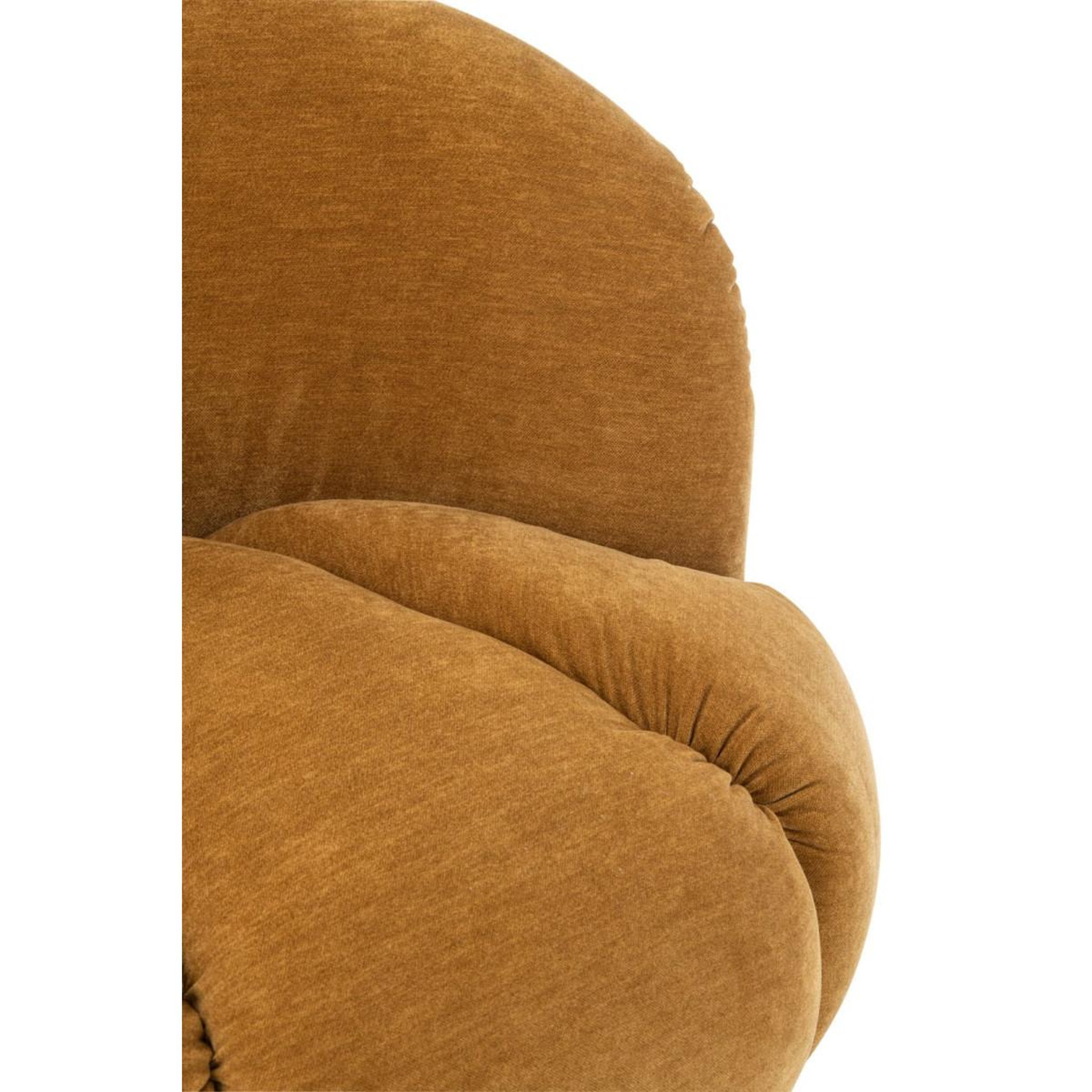 Voir la diapositive 6 : J-LINE Fauteuil pivotant en tissu  macaron  87cm moutarde