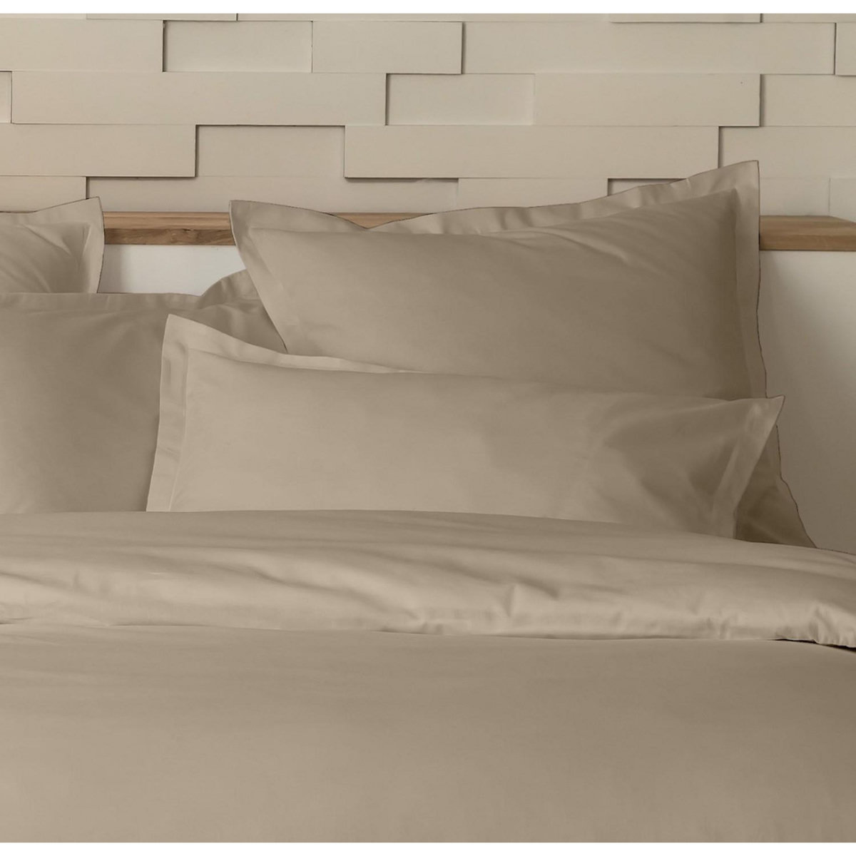 Home collection Parure de couette 100%percale de coton 80 fils/cm2-uni lin